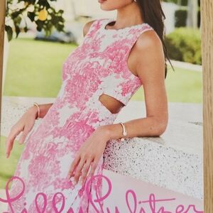 Lilly Pulitzer Pink HARLYN MAXI ROMPER 65TH Anniversary Toile- Size 6